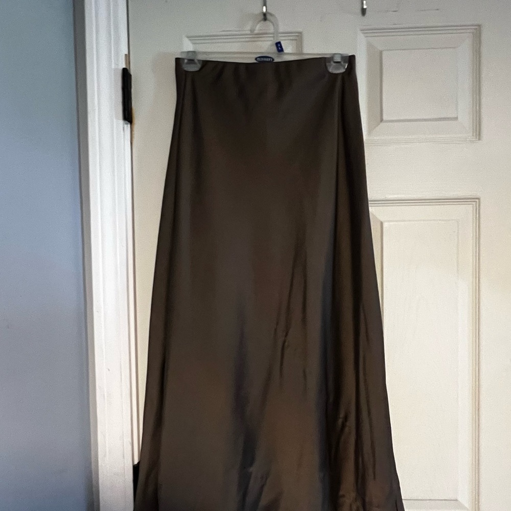 Satin Midi Slip Skirt